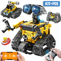 Technical City MOC 4 IN 1 672pcs RC Robot Model Building Blocks Creative DIY Transformation Robot Bricks Toys For Children Gifts