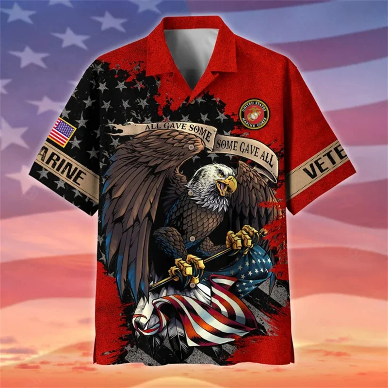 New Summer 3D UNITED STATES Soldiers Armys Printed Shirts Veterans Graphic Short Shirts For Men Vintage Cool Fashion Clothes Top