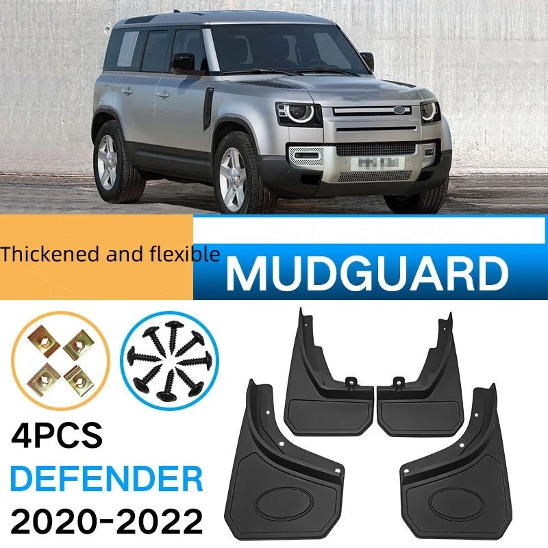 

Thickened and Flexible 4pcs Front & Rear Fender for Land Rover Defender 2020-2022 Defender Car Mudflaps Splash Guard Mudguards