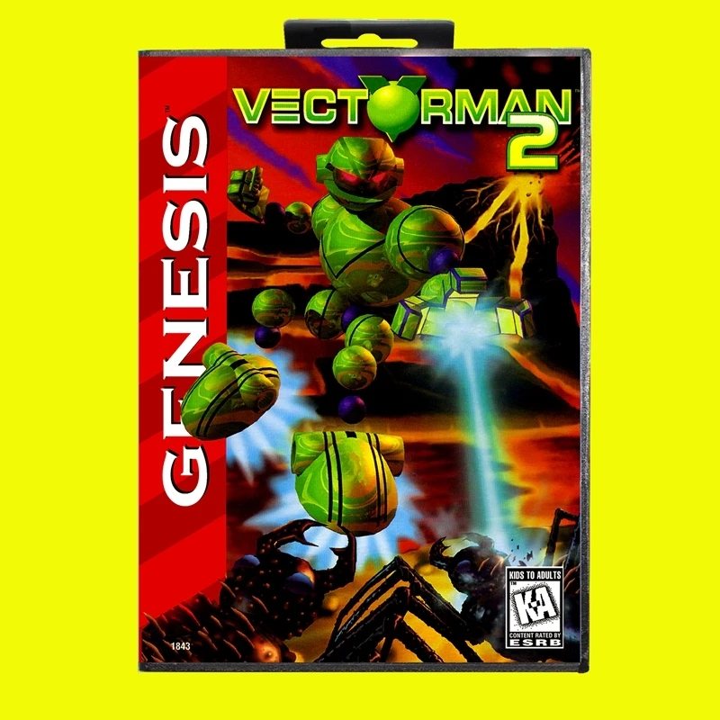 Vectorman 2 MD Game Card 16 Bit USA Cover for Sega Megadrive Genesis Video Game Console Cartridge