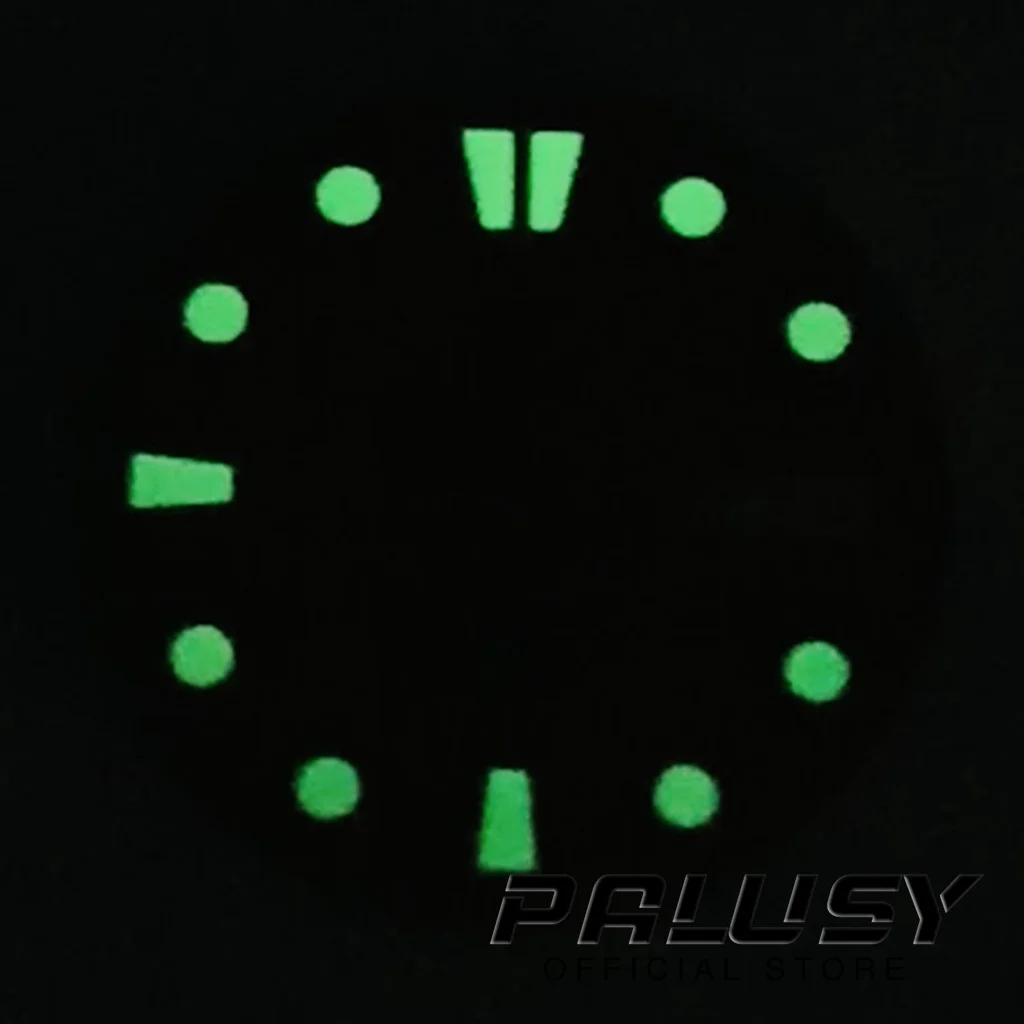 Relógios luminosos verdes acessórios, waffle dial, calendário duplo, adequado para NH36 movimento automático, 29mm