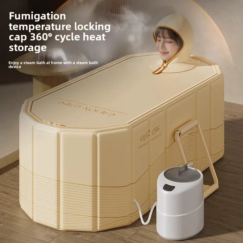 

Zml foldable bathtub - portable adult bathtub for home use, sweat sauna tub