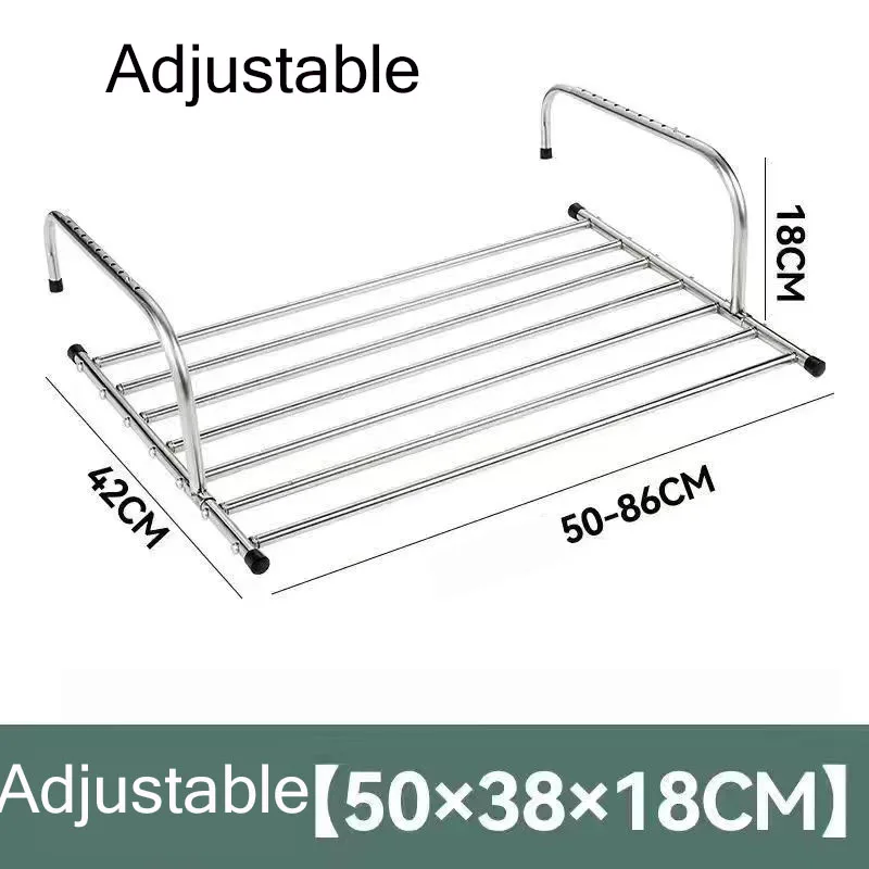 Telescopic Stainless Steel Shoe Rack, Coat Hanger, Drying Shoes, Clothes Towel Bar, Window Shoe Storage Shelf