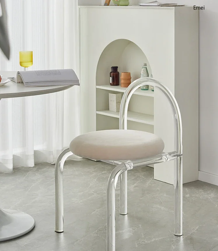 Bedroom Internet Celebrity Cosmetic Chair Leisure Transparent Acrylic Chair Nordic Light Luxury and Simplicity Dining Chair