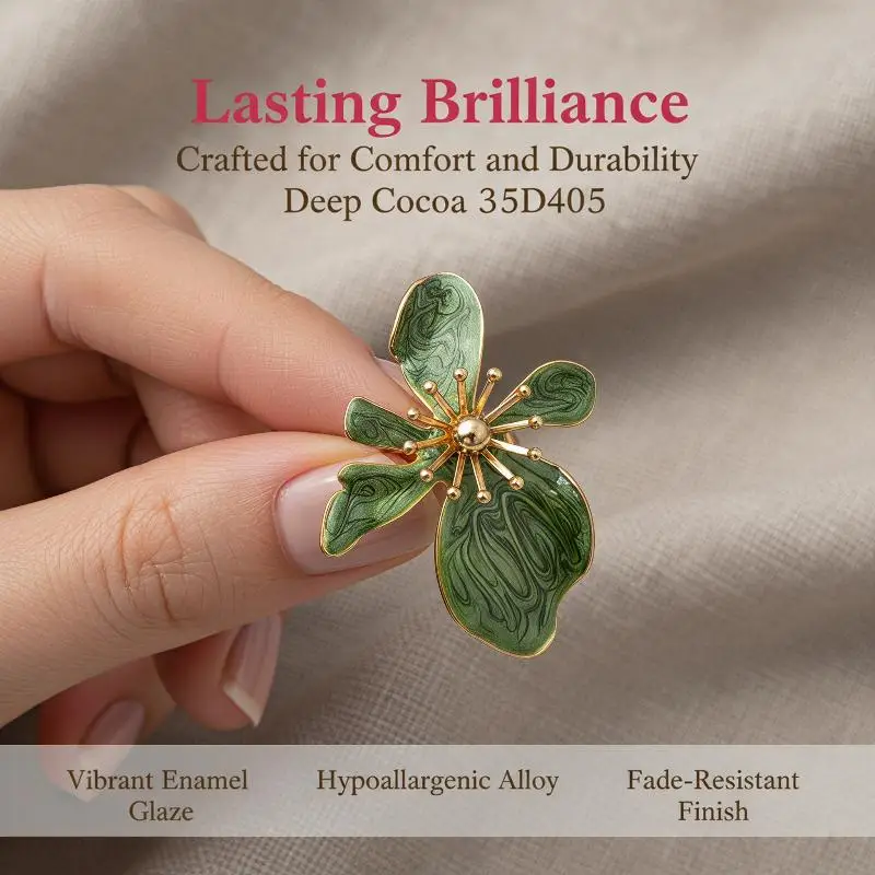 Enamel Flower Ring Gold Tone Detailing Bold Stylish Colorful Design for Women Bridesmaid Party Gift Jewelry