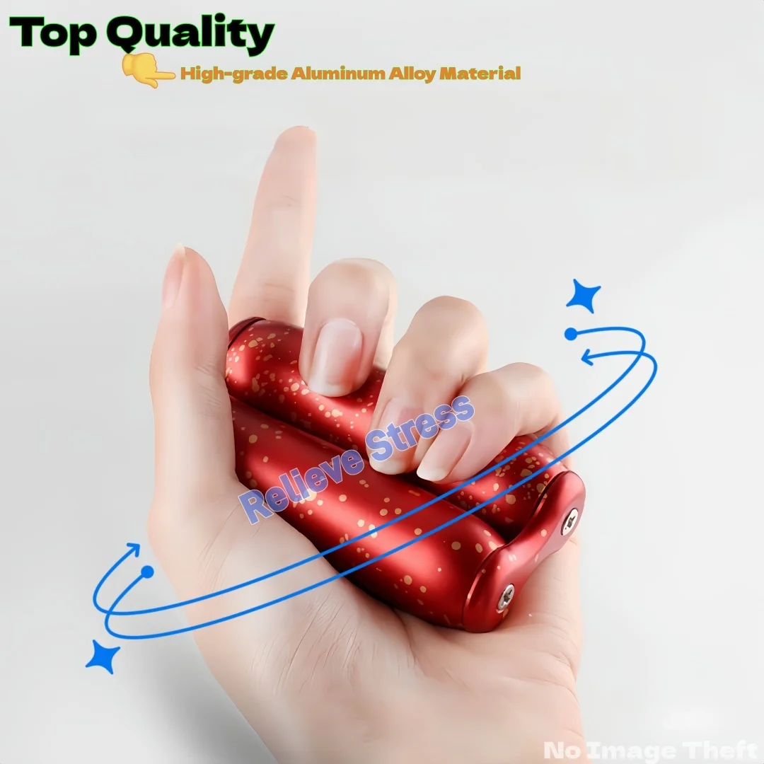 Premium Aluminum Alloy Stress Relief Roller | Portable Hand Massager | Finger Relaxation Fidget Toy for Office Home Travel Gifts