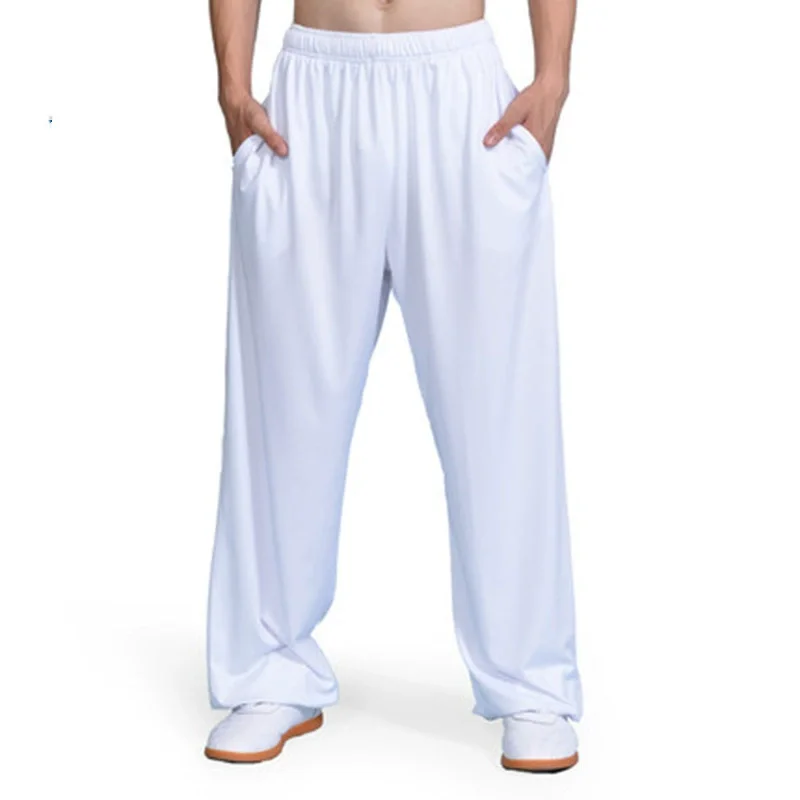 Tai Chi Pants Milk Silk Martial Arts Men's Women's Lantern Trousers Unisex Performance Clothe Practice Longs Fitness Sports Yoga