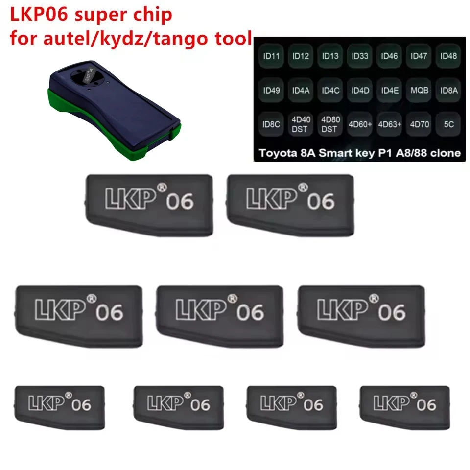 

10PCS LKP Super Chip LKP-06 Universal Super Chip for ID13 ID46 ID48 ID49 MQB ID8A ID8C 4D63+ 4D70 4D60 4D83 for Tango tool