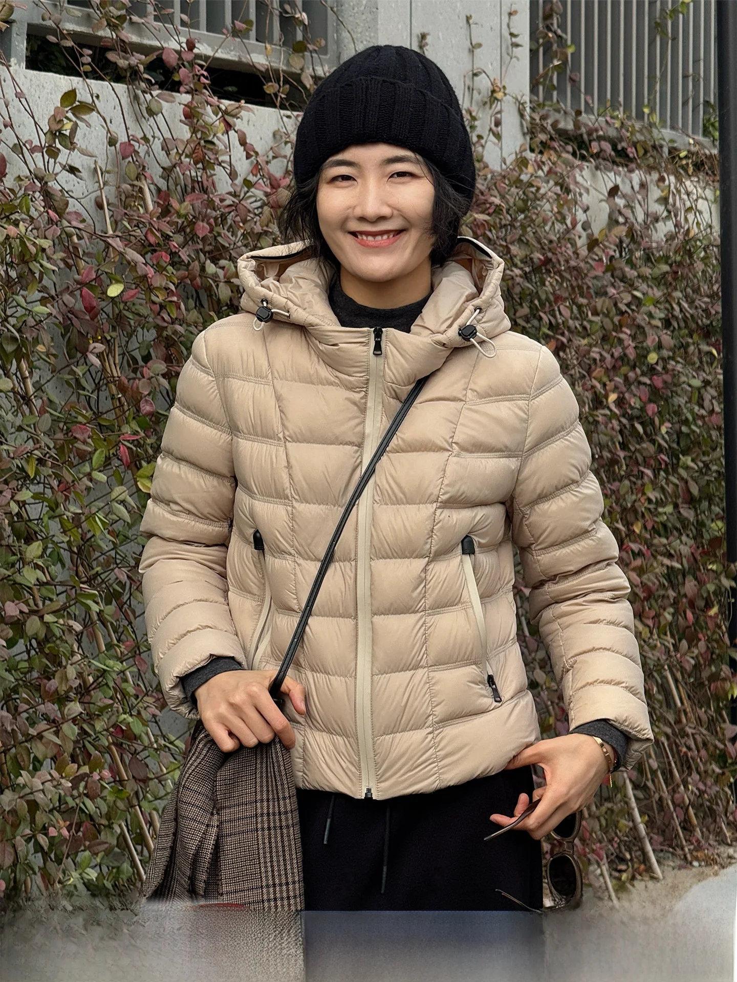 

Warm White Goose down ort Coat Women's Sli Slimming Winter Jaet Langqing Tong Commute Sle Regular Fit Nylon Fabric