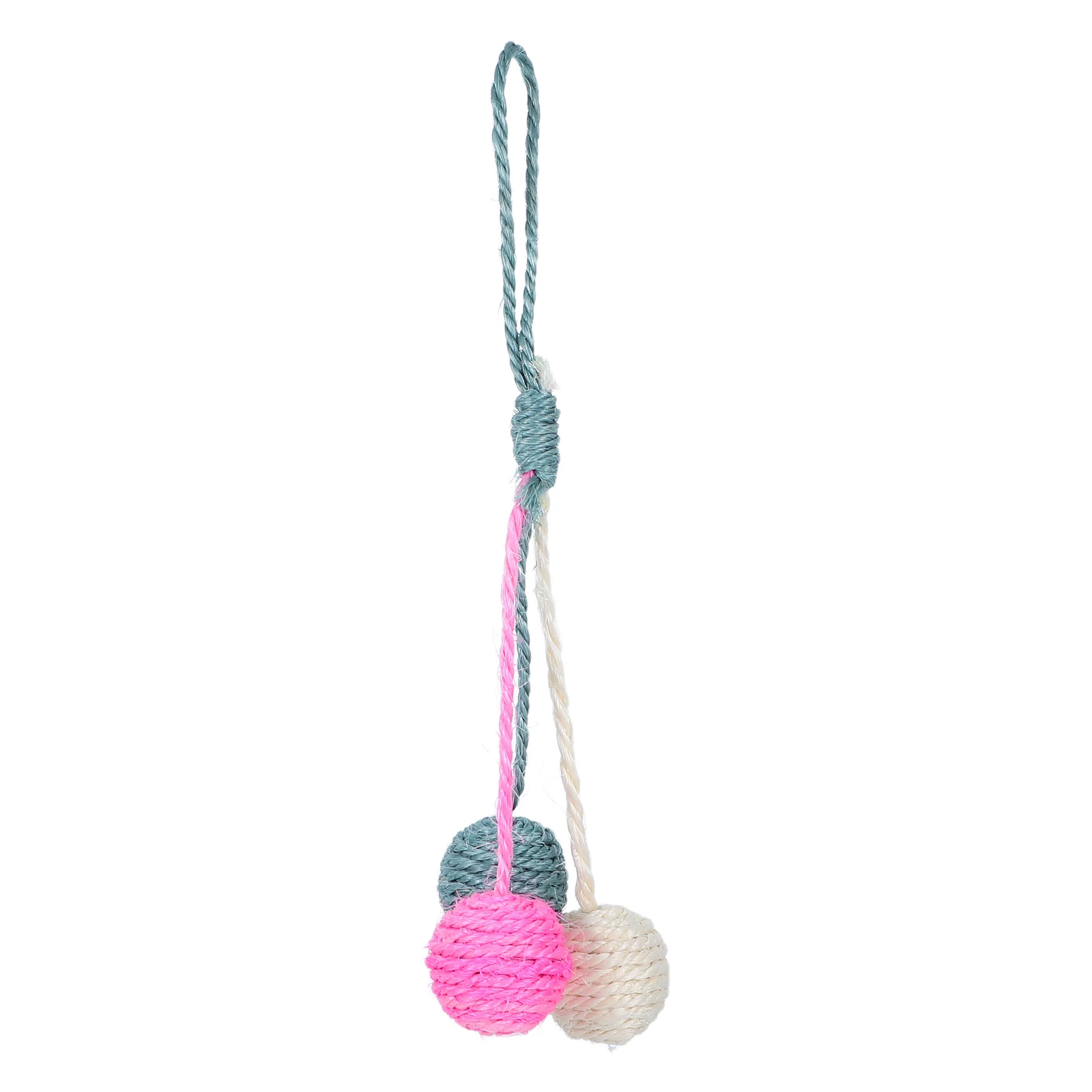 

Colorful Hanging Sisal Rope Kitten Scratcher Interactive Indoor Exercise Play For Small Pets Durable Scratchers Easy Install
