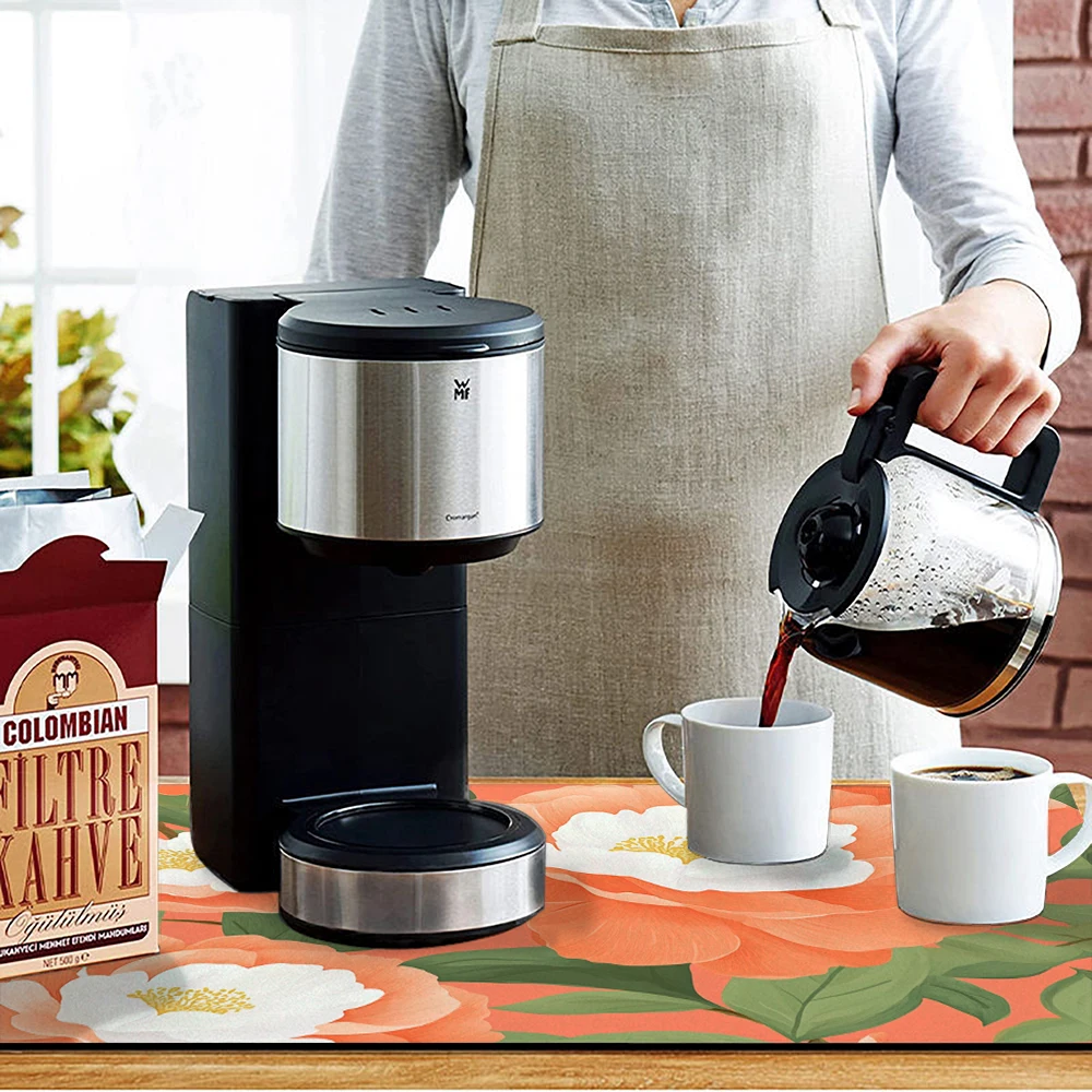 ماصة المضادة للانزلاق القهوة طبق الحصير زهرة النبات كبير المطبخ ماصة استنزاف حصيرة تجفيف حصيرة سريعة الجافة الحمام استنزاف الوسادة #3