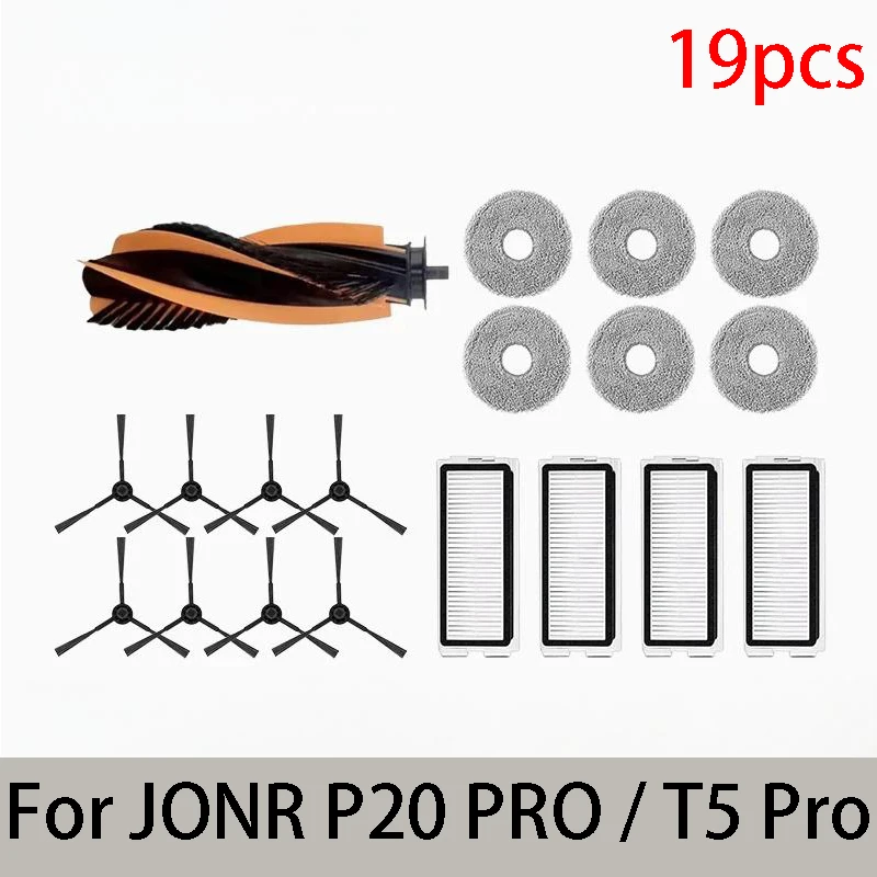 Voor JONR P20 PRO / T5 Pro Robotstofzuiger Accessoires Hoofdzijborstel Hepa Filter Mop Doek Stofzak Vervanging