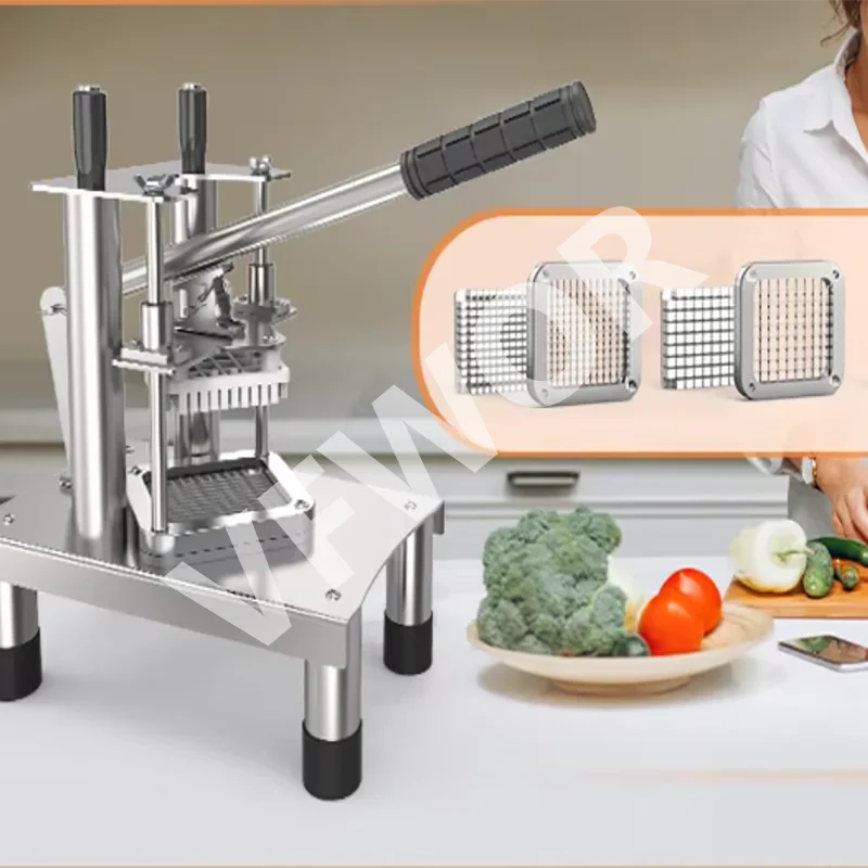 Home Use Vegetable Slicer and French Fries Cutter Apple and Potato Cutting Machine with Motor Engine Raw Fruit Ingredients