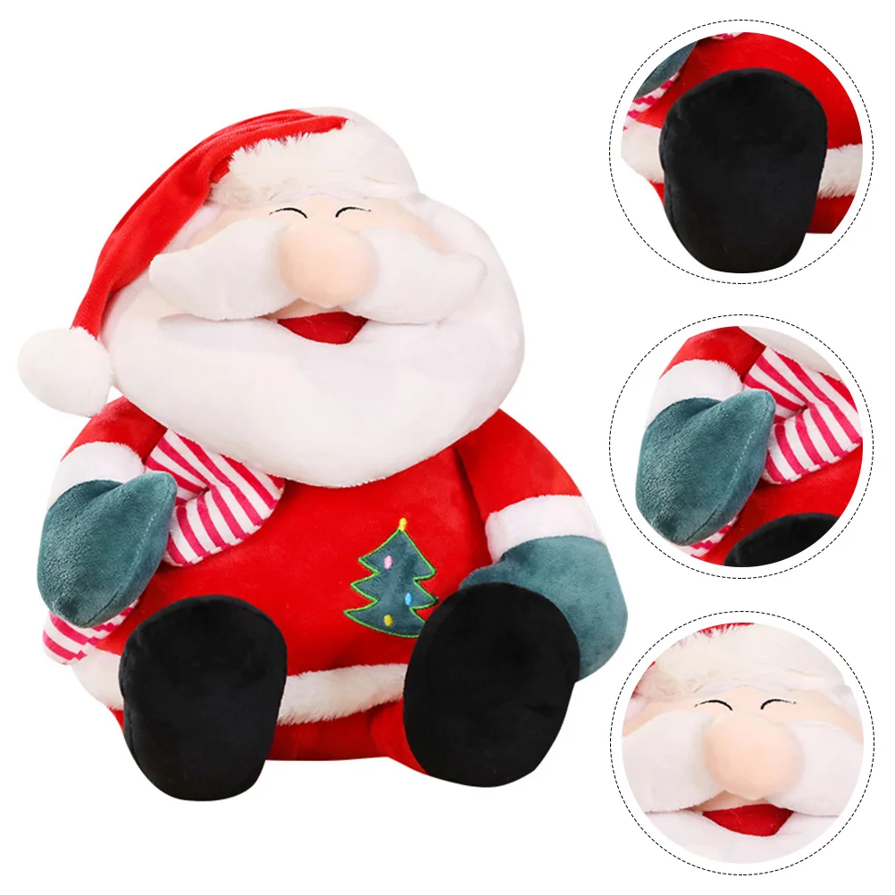 

Standing Santa Claus Figure Plush Clause Christmas Toys Desktop Figurine Children's