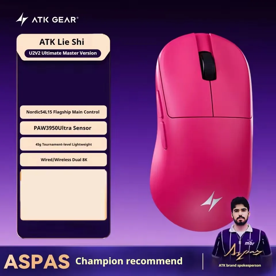 NEW ATK Blazing Sky U2 V2 Ultimate Mini Wireless Gaming Mouse Tri