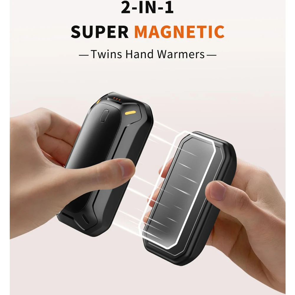 Hand Warmers Rechargeable Electric Hand Warmer 2 Pack Double-Sided Warming Portable Heater 12 Max Heating Time Hand Warmer Gifts