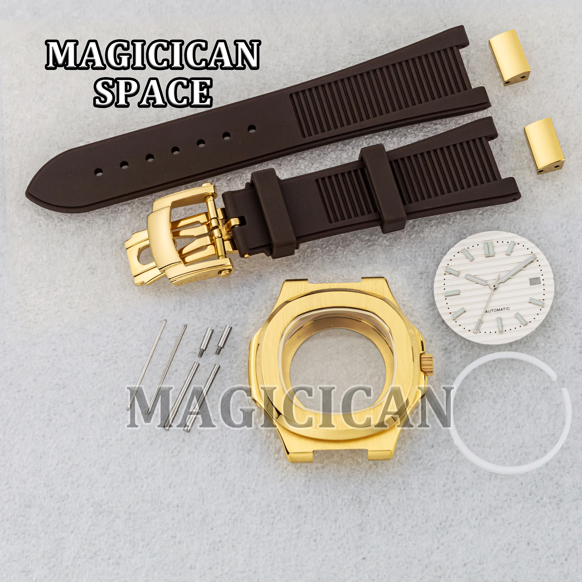 High Quality Square Watch Case Strap for Nautilus Watch Mod Parts Repair Tool Rubber Strap Waterproof Case fit NH35/36 Movement