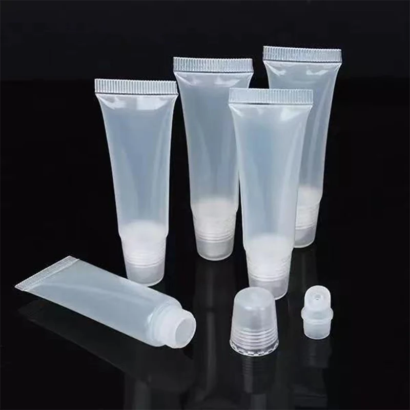 100pcs 5ml 10ml 15ml Lip Gloss Tube Squeezy Lipstick Soft Tube Empty Lipbalm Container Clear Squeezable Cream Bottles