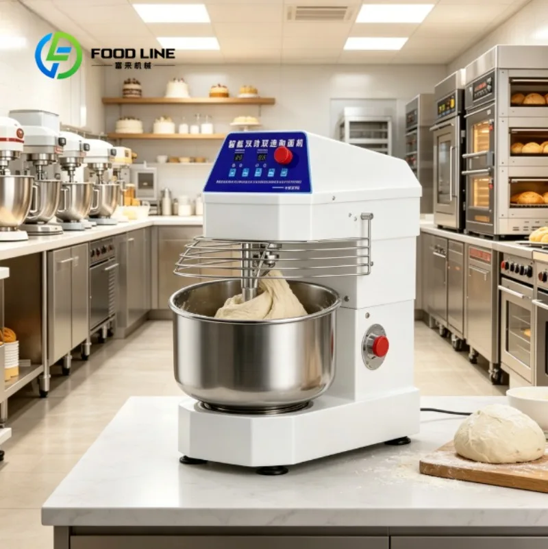 Commercial Dough Mixer with  Adjustable Time Control Knob, Uniform Mixing, Transparent Viewing Window for Bakery