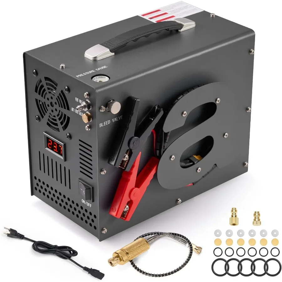 

PCP Air Compressor with Manual Shut Down for Air Rifle Paintball and Scuba Tank Filling 4500Psi 30Mpa High Pressure Water OilFr