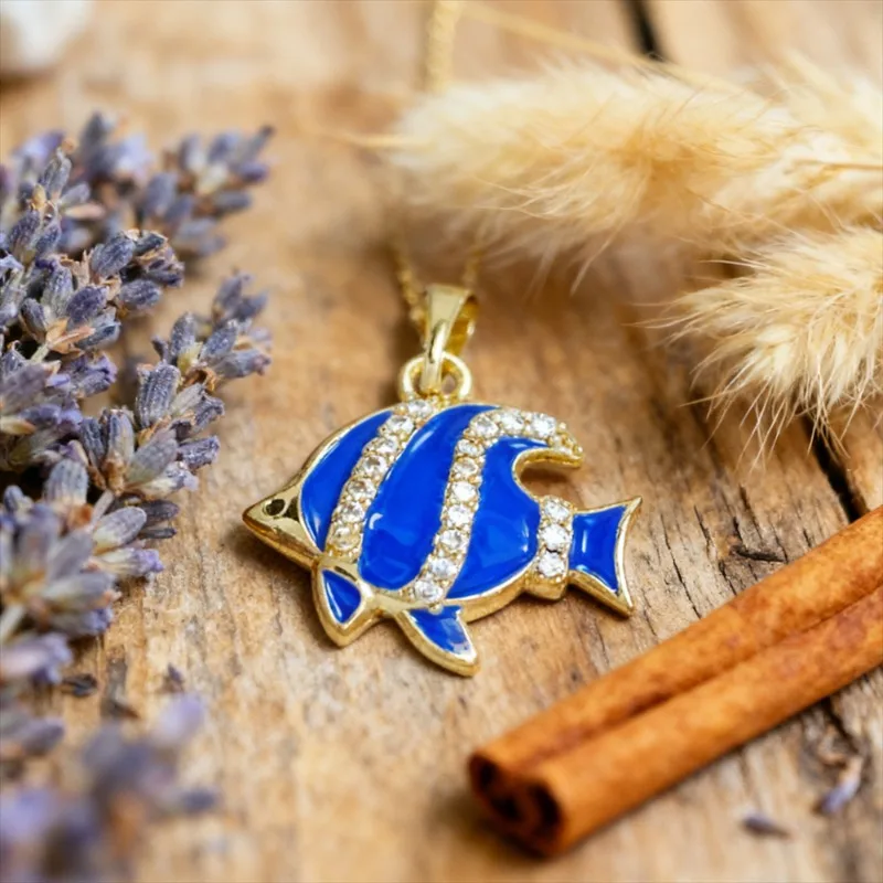 

4Pcs Pendants Brass Enamel Fish Charms Cubic Zirconia Animal for DIY Jewelry Necklace Bracelet Fashion Accessories for Women Men