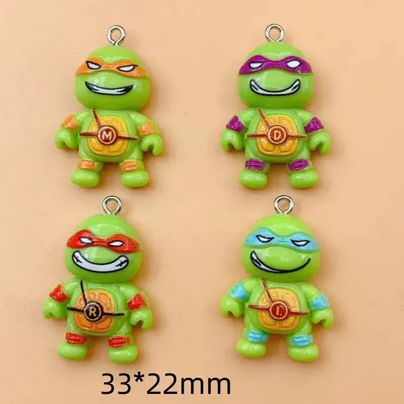 10pcs Lovely Colorful Turtle Charms for Jewelry Making Resin Sea Turtles Animals Pendant Diy Bracelet Keychain