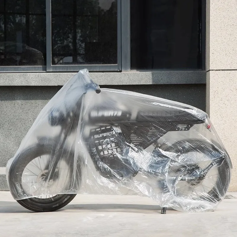 

Motorcycle Cover Disposable Transparent Protective Cover All Seasons Outdoor Waterproof Bicycle Scooter Rain Dust Cover