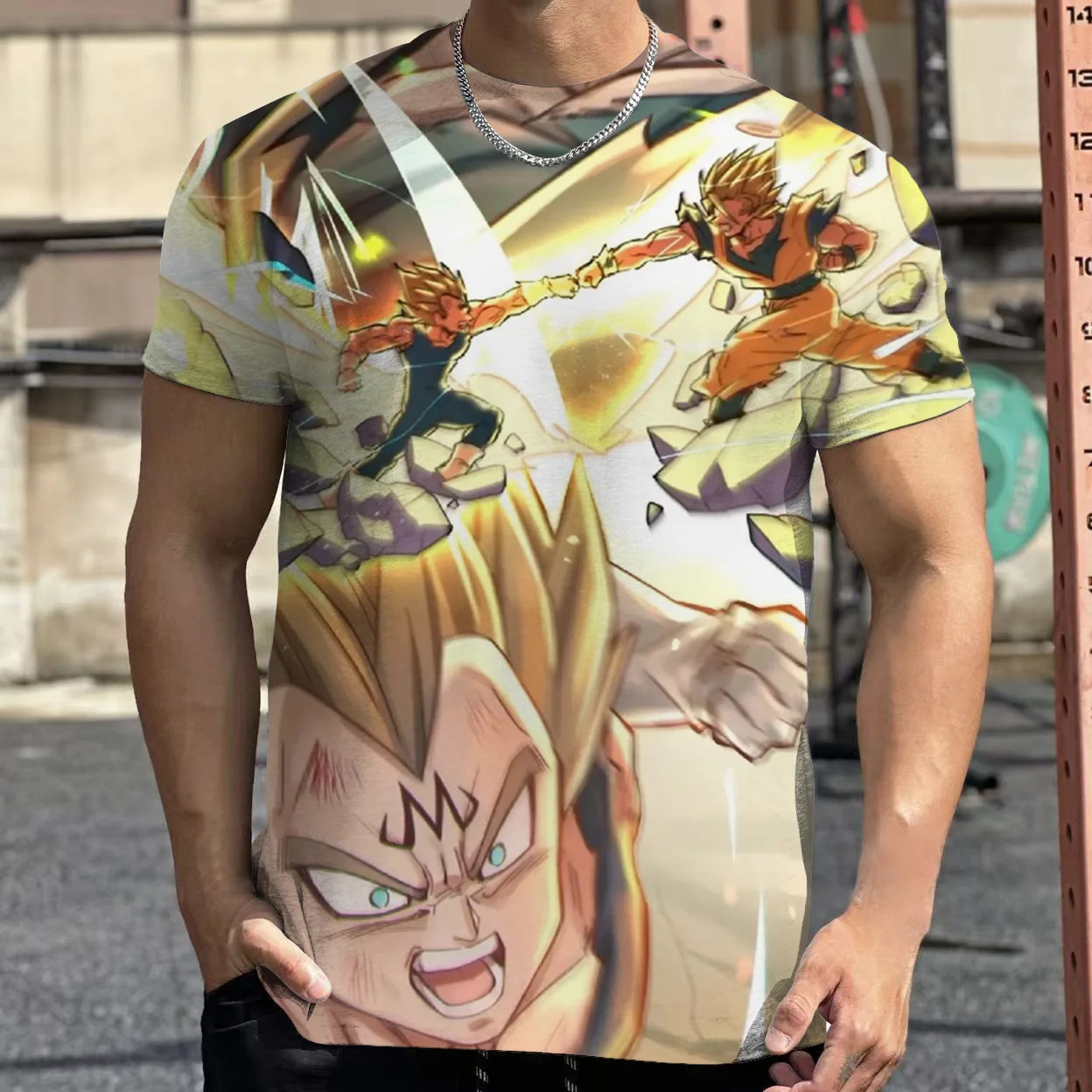 

2025 Fashion Dragon Ball 3D Harajuku Kids boys T-shirt Summer Short Sleeve O-Neck Goku Vegeta Men's Vegeta Casual Shirt Boys