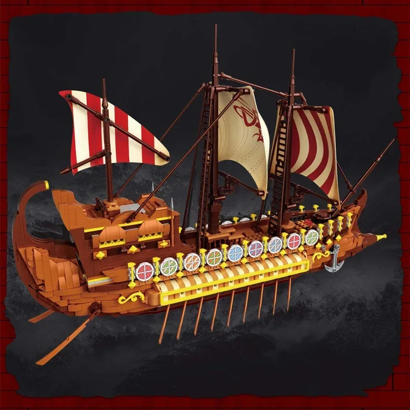 

2073PCS Viking Longship Building Blocks Giant War Pirate Ship Model Bricks Desktop Decoration Kids DIY Educational Toys Gifts