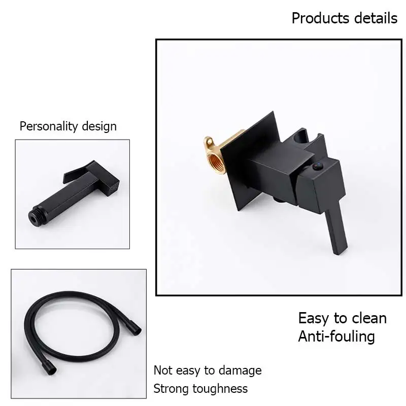 Brass Hand Held Bidet Sprayer Set Hot And Cold Water Wall Mounted Toilet Bidet Spray Faucet With Shower Head