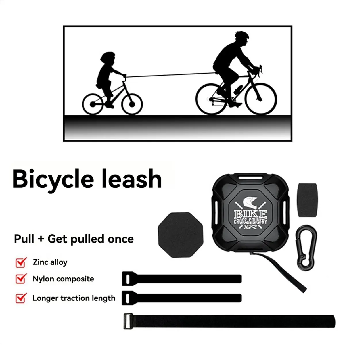 ABXY  Bicycle Outdoor Riding Tow Rope Mountain Bike Family Tow Rope Pull Rope Device Automatically Retractable