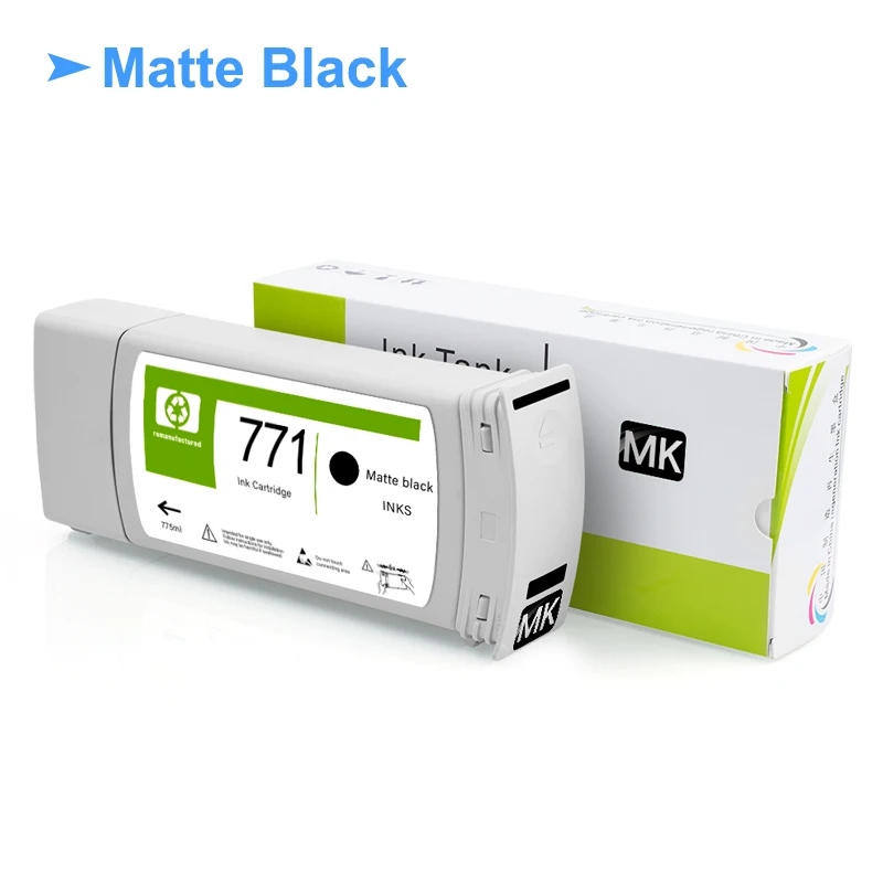 خرطوشة حبر متوافقة مع HP 771 مع حبر الصباغ الكامل HP771 لطابعة HP Designjet Z6200 Z6600 Z6800 775 مللي B6Y15A B6Y21A