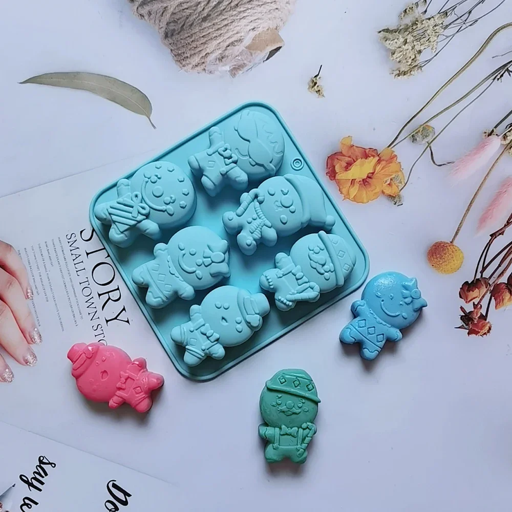 عيد الميلاد الزنجبيل رجل قالب الحلوى قالب من السيليكون كوكي الشوكولاته الخبز قالب الكعكة DIY بها بنفسك جو عيد الميلاد شمعة معطرة