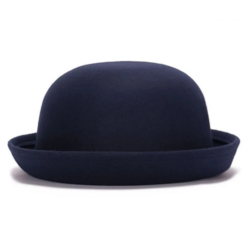 Autumn Winter Vintage Parent-child Imitation Wool Felt Top Hat Ladies Children\'s Kids British Fedoras Hat for Women Girl