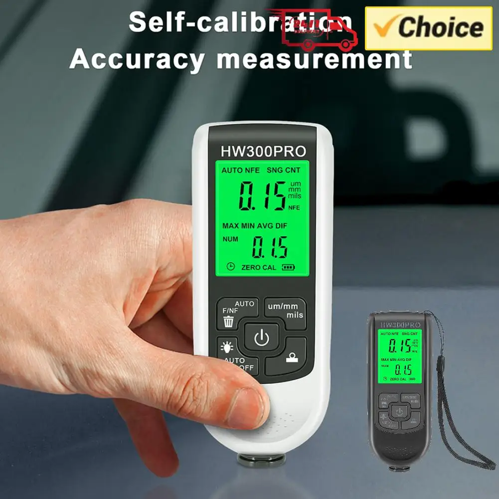 

Измеритель толщины лакокрасочного покрытия автомобиля 0-2000 мкм с цифровым дисплеем, ручной прибор для измерения толщины краски для FE/NFE