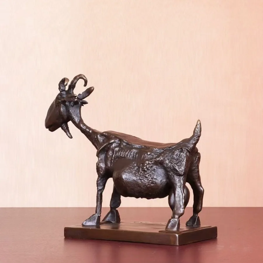 البرونزية بيكاسو الماعز تمثال النحت الشهير النحاس الفن هواية تمثال طبق الاصل الحيوان الحرف اليدوية ديكور غرفة مكتب المنزل