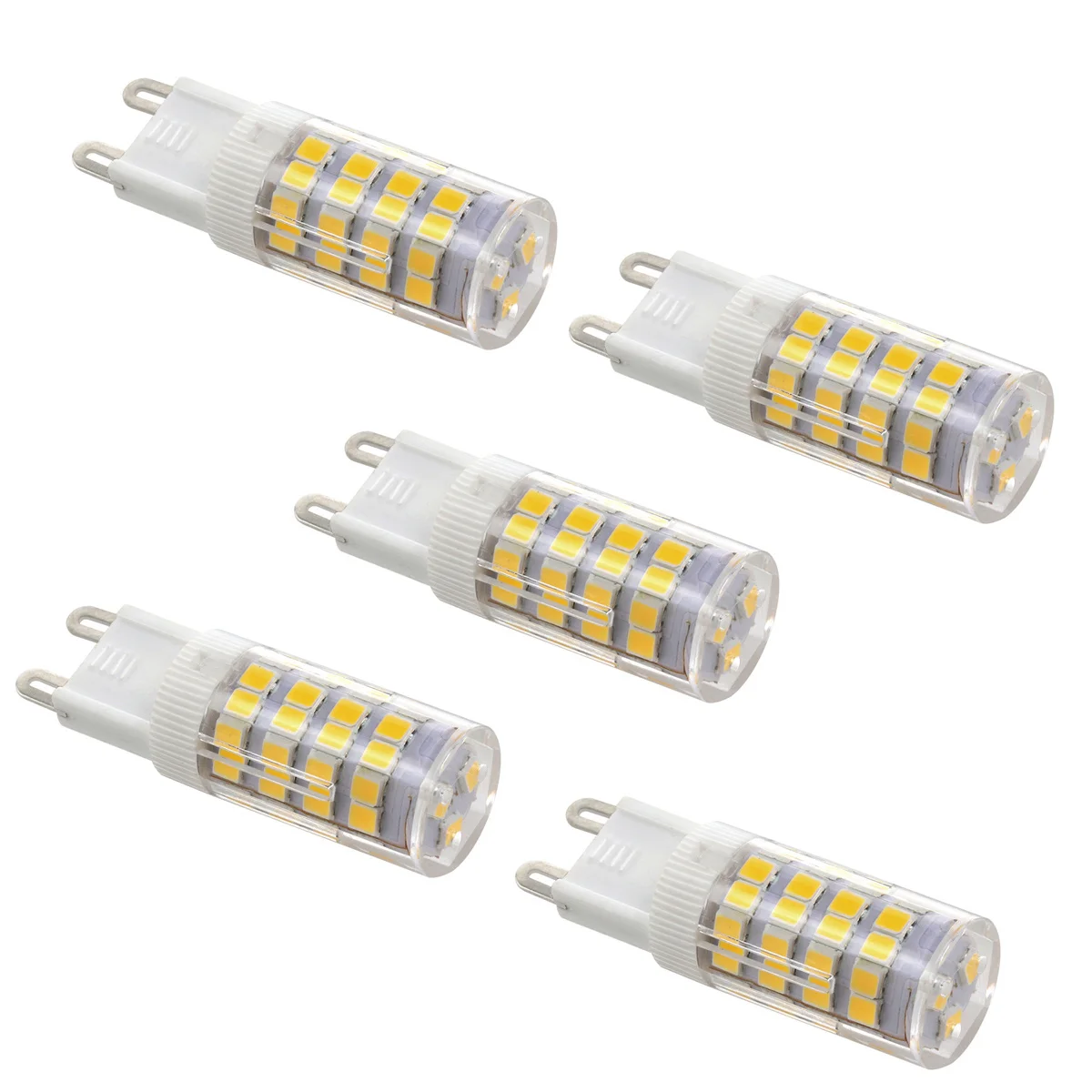 

5Pcs G9 LED Light Bulbs 310-330lm 4000-4500k Natural White Ceramic Base Energy Efficient for Hotel Office Garden Home