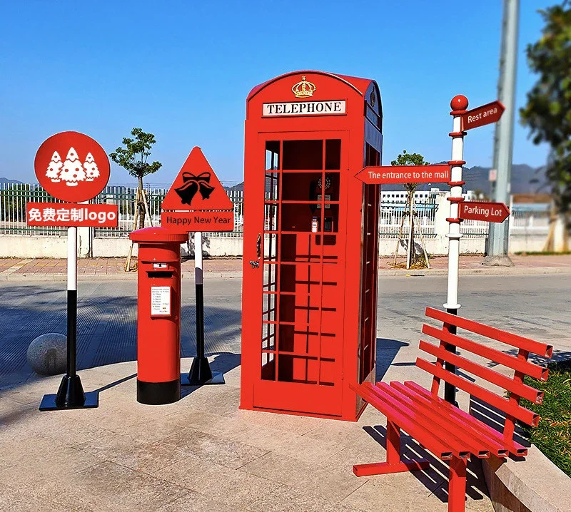 wrought iron handicrafts telephone booth large outdoor decoration ornament