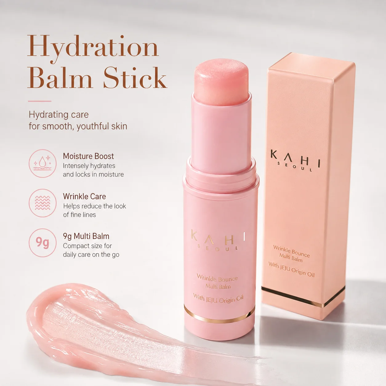Rosa Feuchtigkeitscreme-Stick 9g Hydratisierender Serum-Balsam Anti-Aging Faltenpflege Reparatur Trockene Haut Tragbare Gesichts-Schönheitspflege