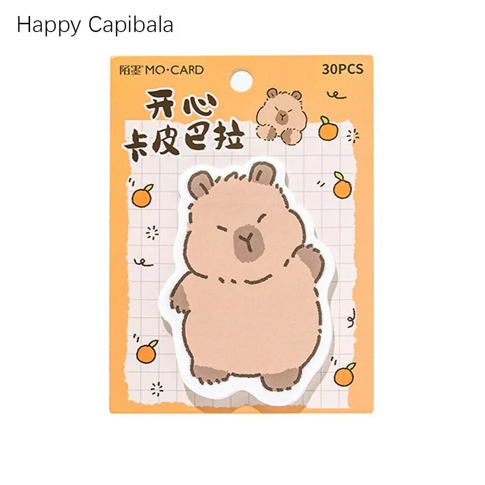 30Sheets Portable Capybara Sticky Notes Stationery Cartoon Notepad Notebook