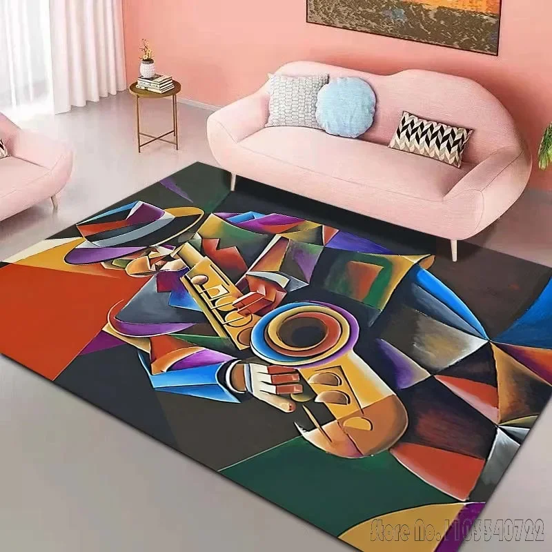 Musical Instrument Abstraction Art Pattern Carpet Bedroom Floor Mat Decor Living Room Rug Bathroom Anti-slip Rugs Decor