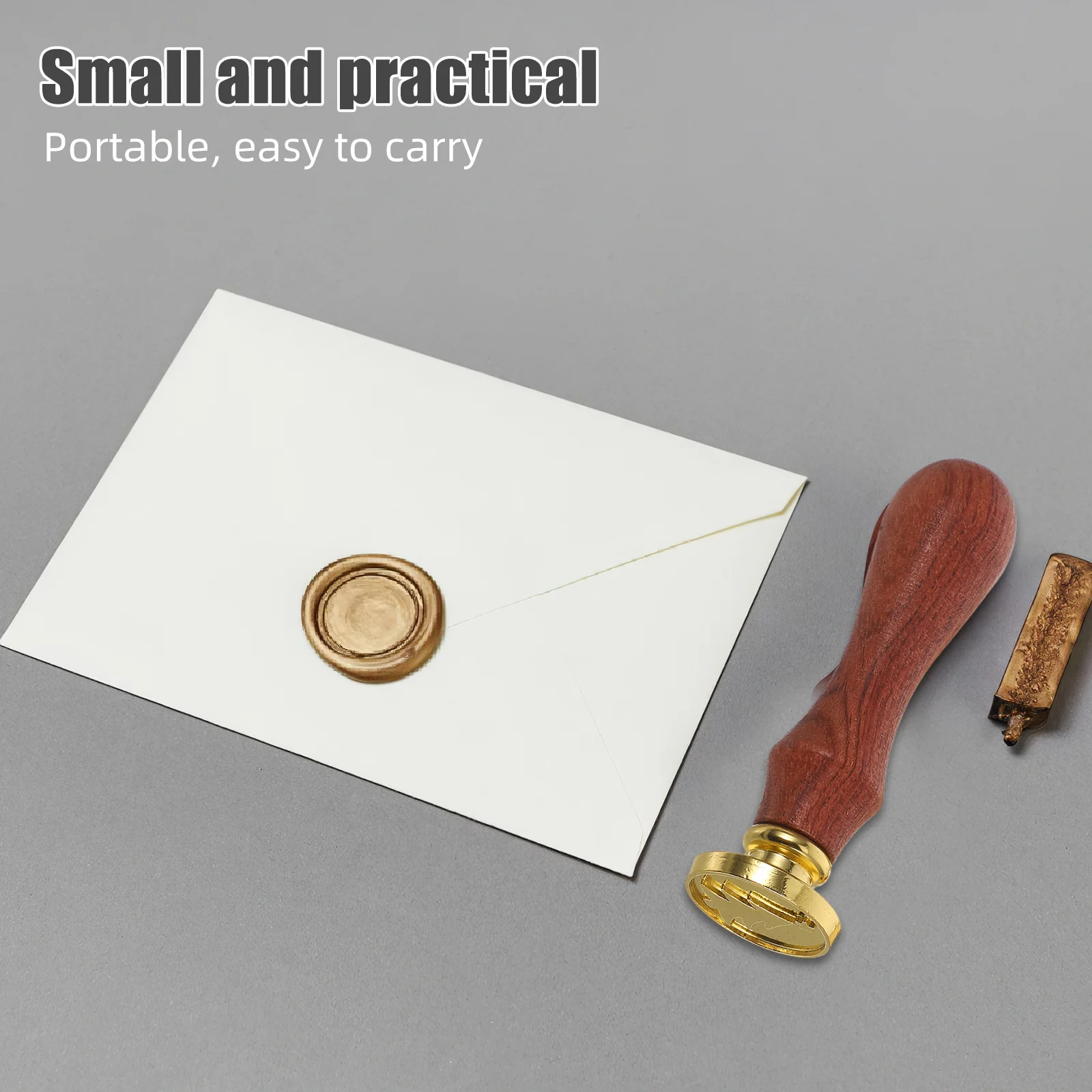 

1Set Vintage Wax Seal Stamp Kit Alloy Stamp Heads Wooden Handle Christmas Invitations Greeting Cards DIY Craft Sealing Wax