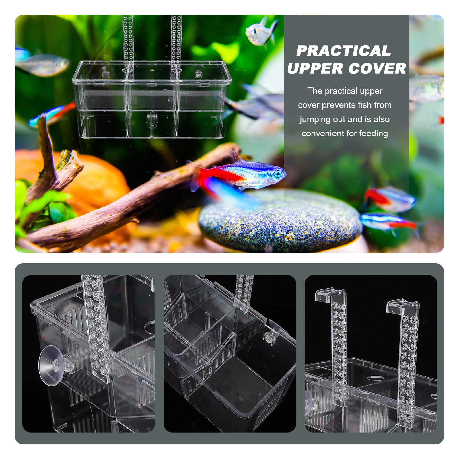 

Fish Breeding Box Hanging Type Aquarium Isolation Holder Hatchery Incubator Suction Cup Design Fish Tank Separation Container