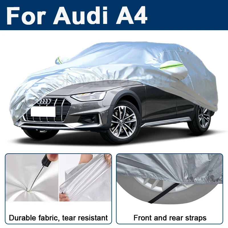 

Outdoor Full Car Cover For Audi A4 with Reflective Strips Waterproof Snowproof Dustproof UV Protection Auto Exterior Accessories