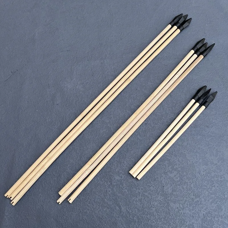 

10pcs natural wood arrow diameter 7mm length 23/40/50cm with rubber soft arrow bow archery wooden bow dedicated arrow