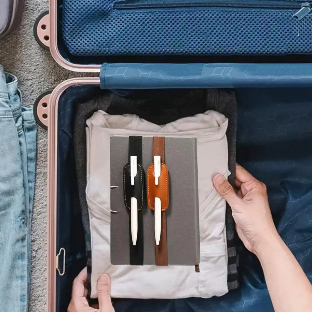 10ชิ้นเคสใส่ปากกาปรับได้, สายรัดยืดหยุ่นได้เคสปากกาสำหรับสมุดโน้ตกระเป๋าดินสอหน้าจอสัมผัสปากกาปิดผมขาว