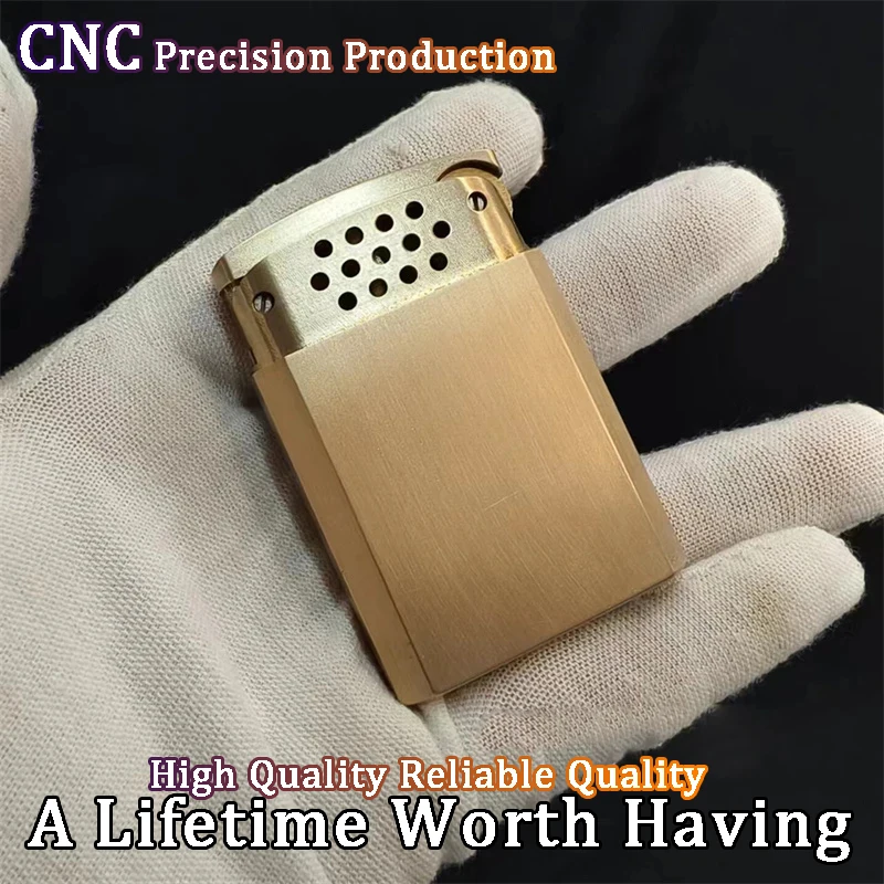 Handmade Pure Copper Lighter Kerosene Retro Windproof Cnc Hollowed Out Men\'S Gift Customization Free Carving