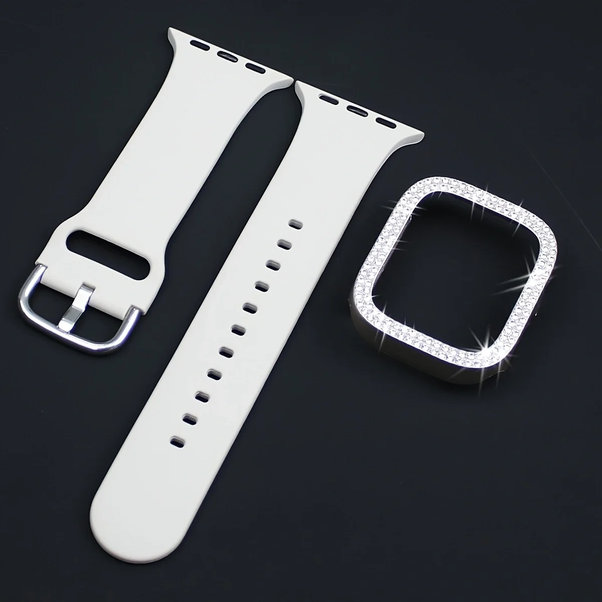 سوار رياضي + حافظة لساعة أبل 40/41/44/45/S1042/46 غطاء حزام من السيليكون سوار ممتص للصدمات IWatch Series 9 8 7 6 5 10 ملحقات #4