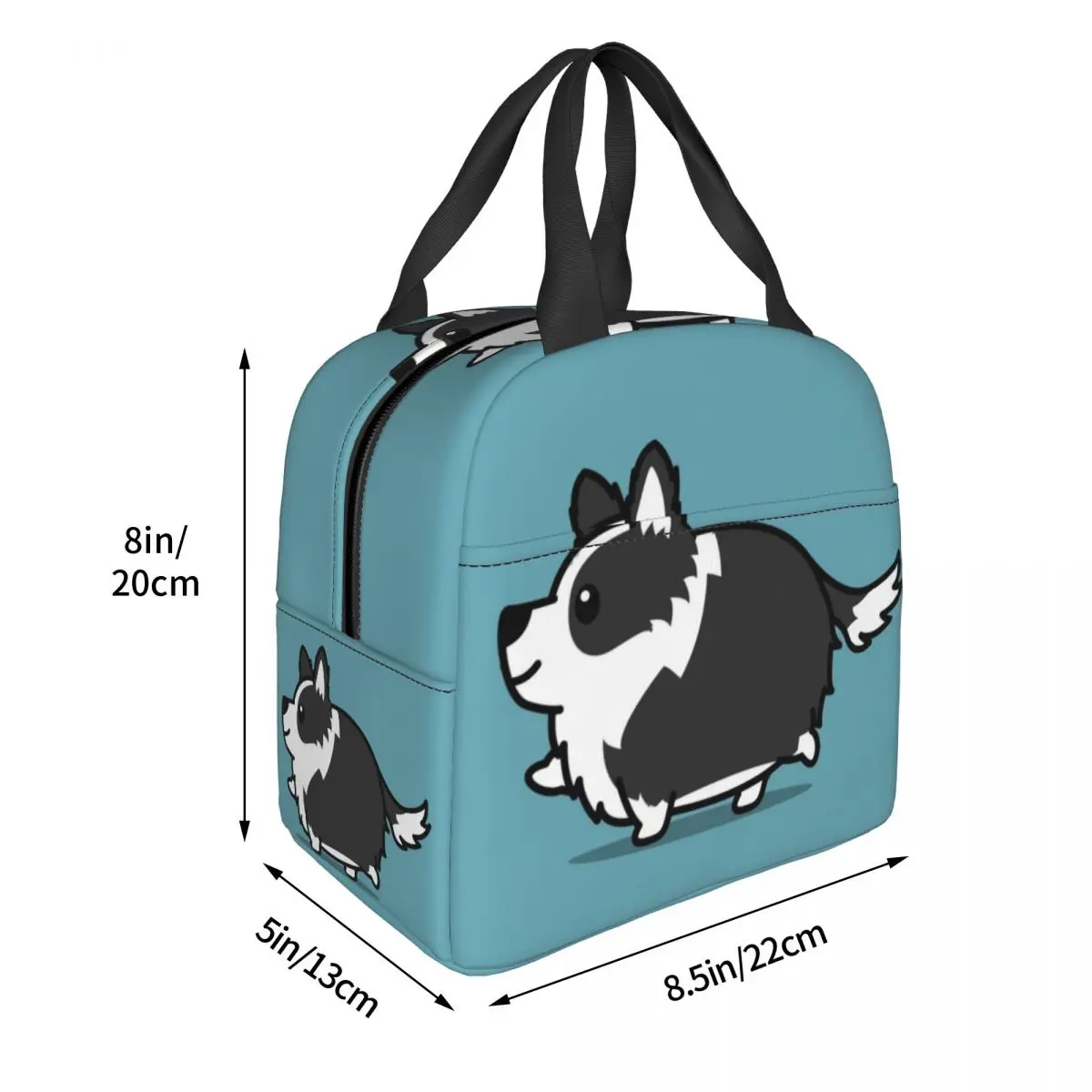 Cute Border Collie Lunch Bags Insulated Bento Box Lunch Tote Resuable Picnic Bags Thermal Bag for Woman Student Travel