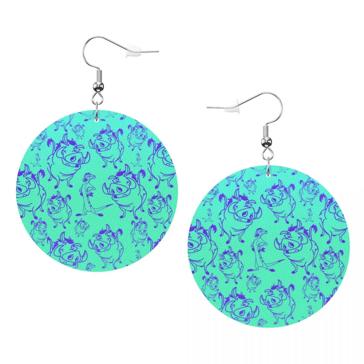 

Custom Drop Dangle Earrings The Lion King Leather Teardrop Earrings PVC Leather for Gifts Dainty Jewelry